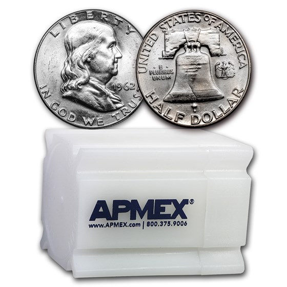 1962 Franklin Half Dollar 20-Coin Roll BU 1962 Franklin Half Dollar 20-Coin Roll BU